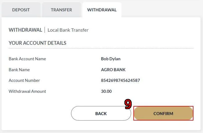 Step 3: Confirm Your Withdrawal Information & Wait