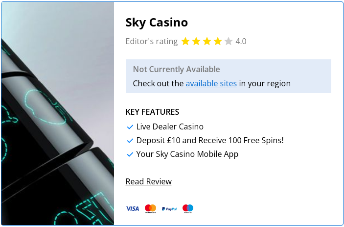 Bonus Information Sky Casino